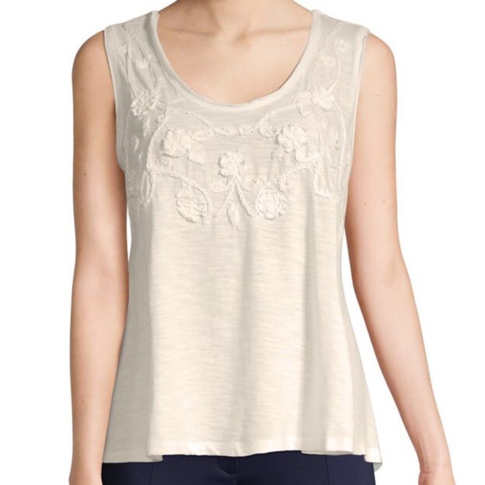 Max Studio Embroidered Cotton Tank